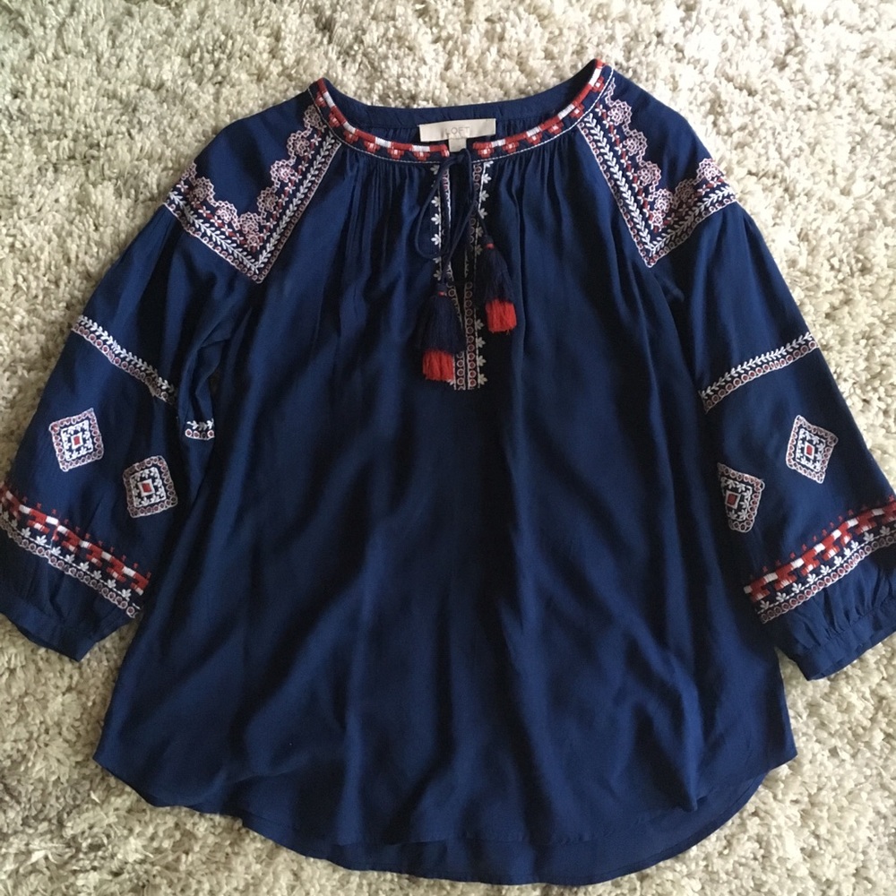 Loft embroidered tunic top